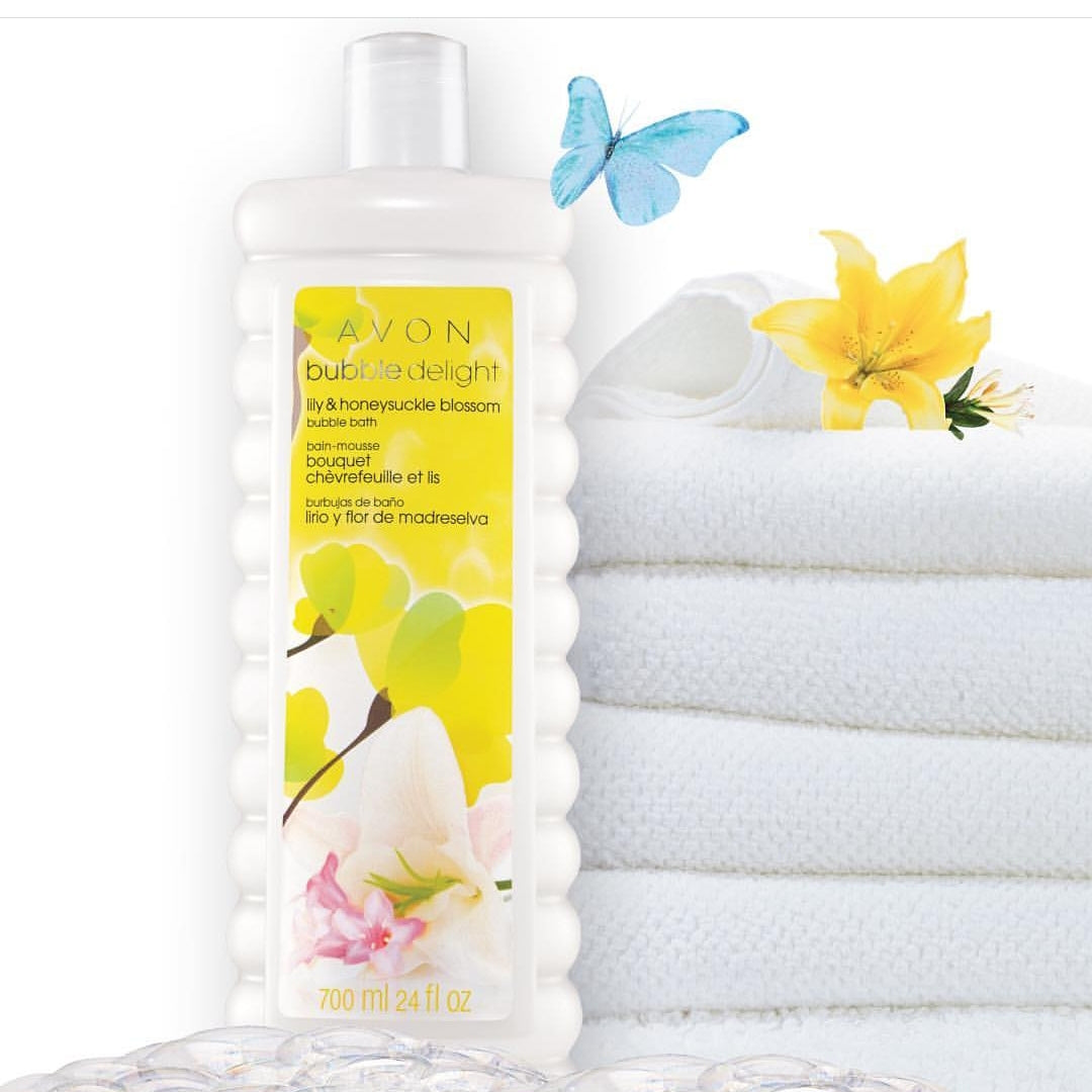 white lily bubble bath avon Avon Bubble Delight Lily & Honeysuckle Blossom Bubble Bath 700ml. – AVON @Obabi